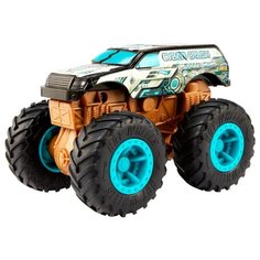 Монстр-трак Hot Wheels Monster Trucks Bash-Ups Cyber Crush (GCF94/GCF97) 1:43 бежевый/черный/коричневый