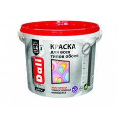 Краска акриловая DALI Для обоев влагостойкая моющаяся матовая 5 л 1 (A/BW)