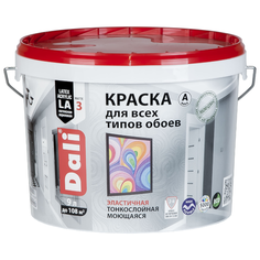 Краска акриловая DALI Для обоев влагостойкая моющаяся матовая 9 л 1 (A/BW)