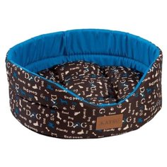 Лежак для собак и кошек Katsu Yohanka Shine Dogs 4 58х52х20 см коричневый/синий