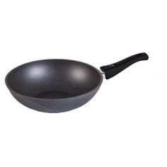 Сковорода-вок Мечта Гранит 28 см, съемная ручка, темно-серый