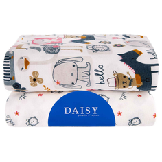 Многоразовые пеленки Daisy фланель 90х145 комплект 2 шт. лошадки