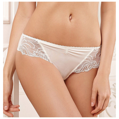 Laete Трусы слипы средней посадки с кружевом, размер L(48), молочный