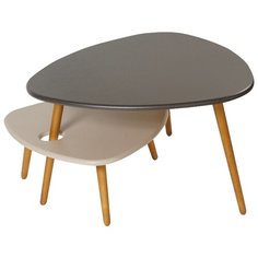 Набор столиков журнальный Калифорния мебель Стилгрей, ДхШ: 78 х 120 см, серый лен/бежевый лен