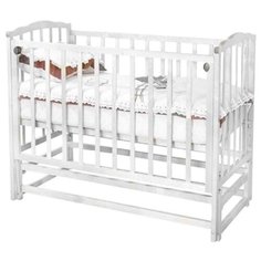 Кроватка Красная Звезда Кристина С619 (классическая), продольный маятник белый