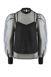 Прозрачная блуза с объемными рукавами Guess