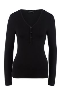 Черный д��емпер из вискозы в рубчик Selected