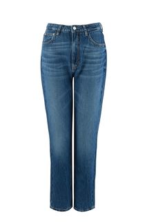 Зауженные синие джинсы с заломами Guess