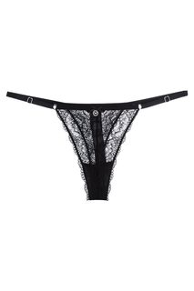 Черные кружевные трусы-стринги Emporio Armani