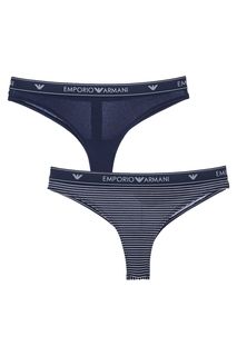 Комплект из двух хлопковых трусов-бразилиана Emporio Armani