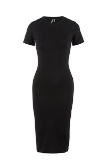Приталенное черное платье из хлопка Befree