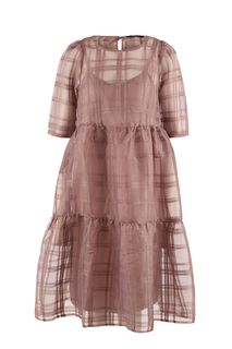 Полупрозрачное бордовое платье с расклешенной юбкой Vero Moda