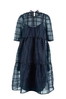 Полупрозрачное синее платье с расклешенной юбкой Vero Moda