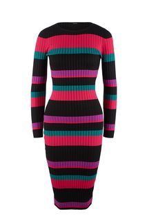 Трикотажное платье из вискозы в рубчик Guess