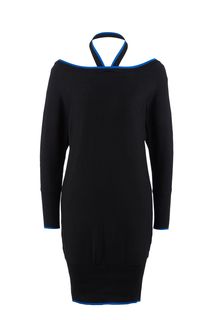 Черное трикотажное платье из вискозы Guess