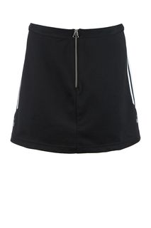 Расклешенная трикотажная юбка черного цвета Adidas Originals
