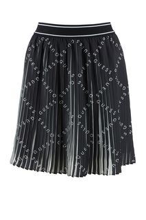 Короткая плиссированная юбка с логотипом бренда Guess