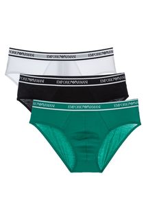 Комплект из трех хлопковых трусов-брифов Emporio Armani