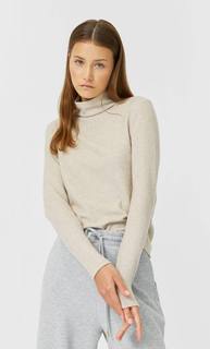 Stradivarius Свитер С Высоким Воротником Женская Коллекция Цвет Камня L
