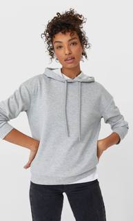 Stradivarius Базовое Худи Женская Коллекция Пестро-Серый M