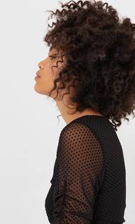 Stradivarius Короткое Платье Из Прозрачной Ткани Женская Коллекция Черный L