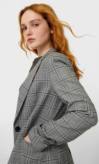 Stradivarius Трикотажный Пиджак Женская Коллекция Серый Средний M