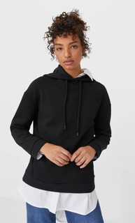 Stradivarius Базовое Худи Женская Коллекция Черный M