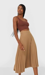 Stradivarius Плиссированная Юбка Женская Коллекция Бежевый L