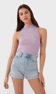 Stradivarius Шорты Mom Fit Облегающего Кроя Женская Коллекция Деним 42