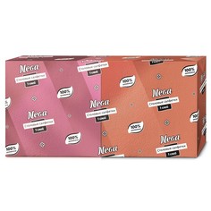 N6807 Салфетки бумажные столовые, 250 шт, 24х24 см, 1 слой, нежно-розовый/персиковый, Nega Нега