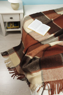 Плед Arloni новозел.шерсть"Традиция"рыже-кор140x200 27021