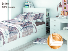Детское постельное белье с простыней на резинке Amore Mio Eco cotton combo Jaime 1,5 сп.