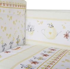 Борт в кроватку Эдельвейс Чаепитие из 4-х частей, цехлы не съемные, бязь