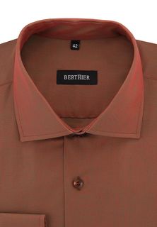 Рубашка мужская BERTHIER HEIKO-63112/ Fit-M(0) коричневая 40