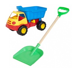 Игровой набор: Автомобиль самосвал ACTIVE + лопатка пластмассовая с деревянной ручкой 65 Zebratoys
