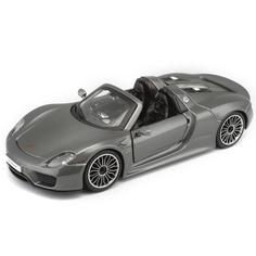 Bburago Коллекционная машинка 1:24 Porsche 918 Spyder, 18-21076, серый металлик