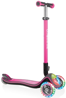 Трёхколёсный самокат Globber ELITE DELUXE FLASH LIGHTS розовый