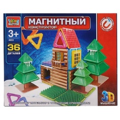 Город Мастеров Конструктор магнитный "Город мастеров" Зимний домик, 36 деталей DT-4033-R
