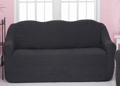 Чехол на трехместный диван без оборки CONCORDIA "Sofa cover", цвет тёмно-серый