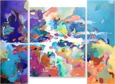 Картина модульная на холсте Модулка Кляксы 90x68 см