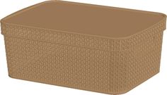Корзина прямоугольная BranQ Ajur 11л 380х270х143 мм с крышкой кофейная