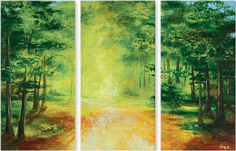 Картина модульная на холсте Модулка Живописный лес 90x60 см