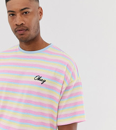 Oversize-футболка в полоску из органического хлопка с вышивкой ASOS DESIGN Tall-Мульти