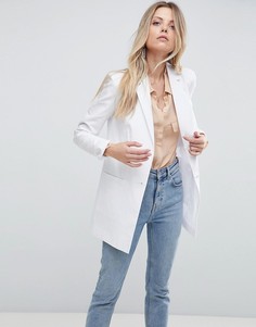 Свободный длинный блейзер ASOS Tailored-Белый
