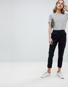 Льняные брюки-сигареты ASOS Tailored-Черный