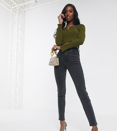 Черные выбеленные джинсы в винтажном стиле с завышенной талией ASOS DESIGN Tall-Черный