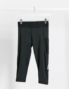 Черные спортивные леггинсы с карманом adidas-Черный