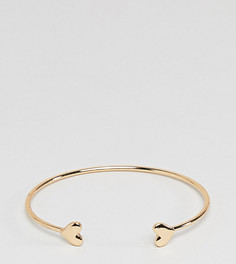 Золотистый браслет-манжета с сердечком ASOS DESIGN Curve-Золотой