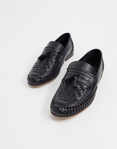 Черные плетеные лоферы с кисточками ASOS DESIGN-Черный