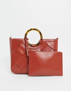 Красная сумка с ручками черепахового цвета Truffle Collection-Красный